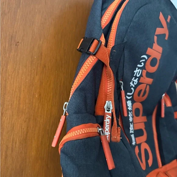 Superdry Men's Gray and Orange Backpack